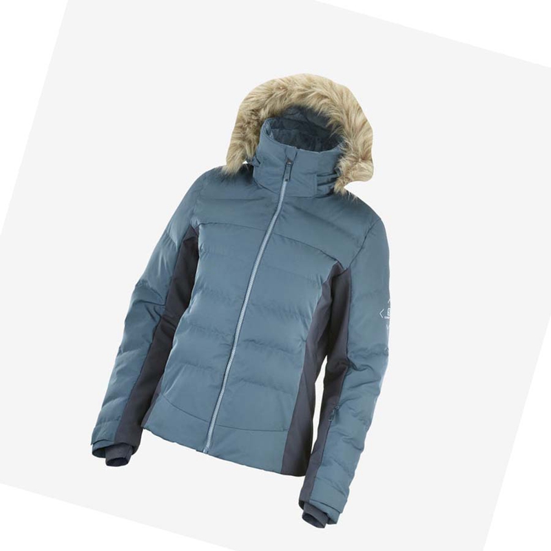 Chaquetas De Esquí Salomon STORMCOZY Mujer Azules | ZQPFCDY-74