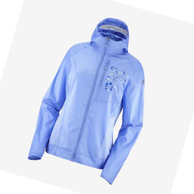 Chaquetas Salomon BONATTI CROSS WIND WINDBREAKERS Mujer Azules | GFWEZUC-60