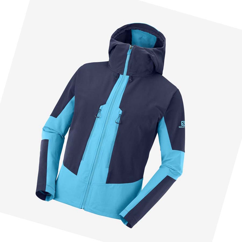 Chaquetas Salomon OUTPEAK SOFTSHELL Hombre Azules | PQRIGVK-91