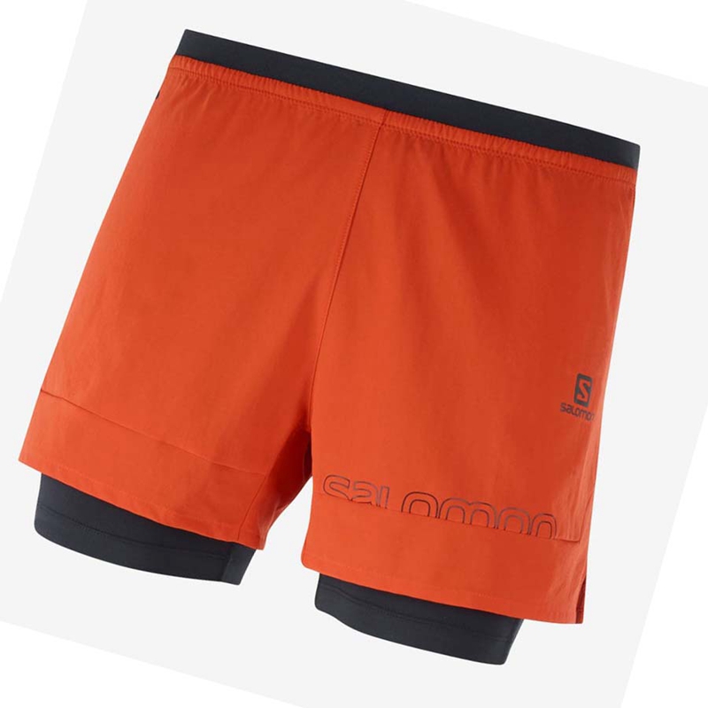 Pantalones Cortos Salomon CROSS 2IN1 Hombre Naranjas | HWOGBDZ-86