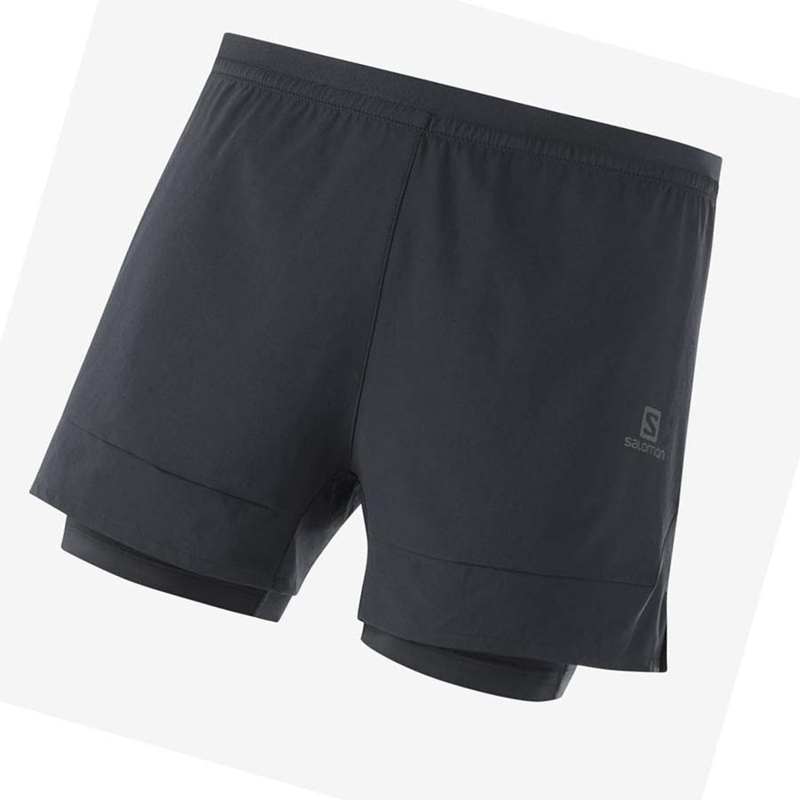 Pantalones Cortos Salomon CROSS 2IN1 Hombre Negras | MWJKAOL-69