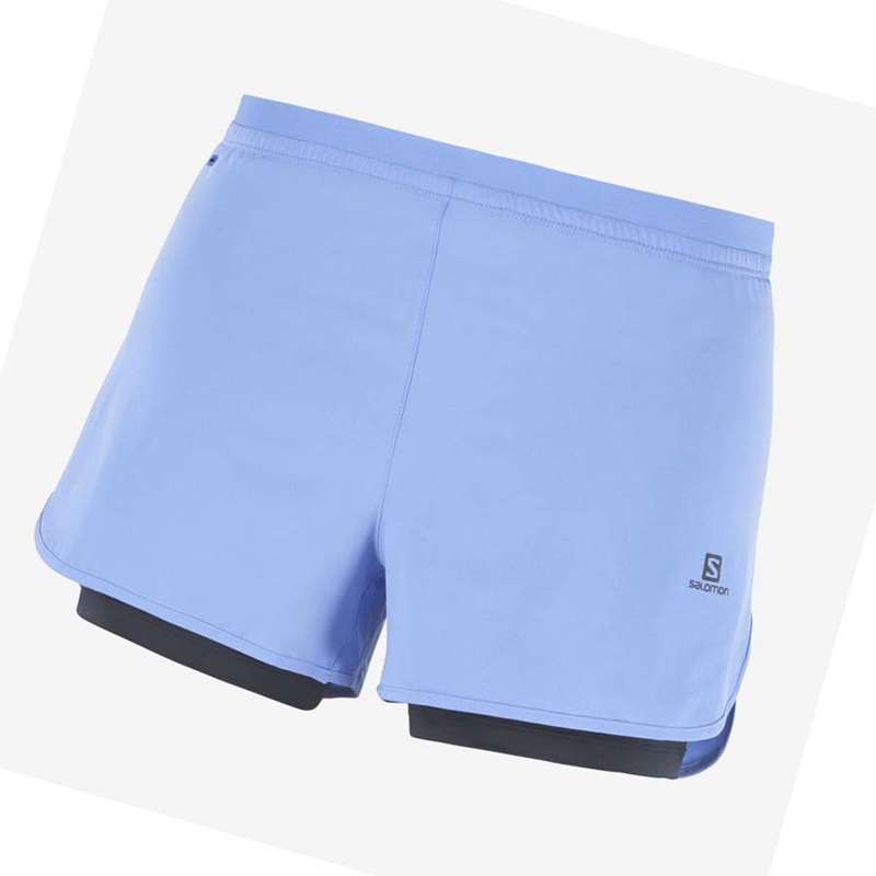 Pantalones Cortos Salomon CROSS 2IN1 Mujer Azules | CDWAQZL-86