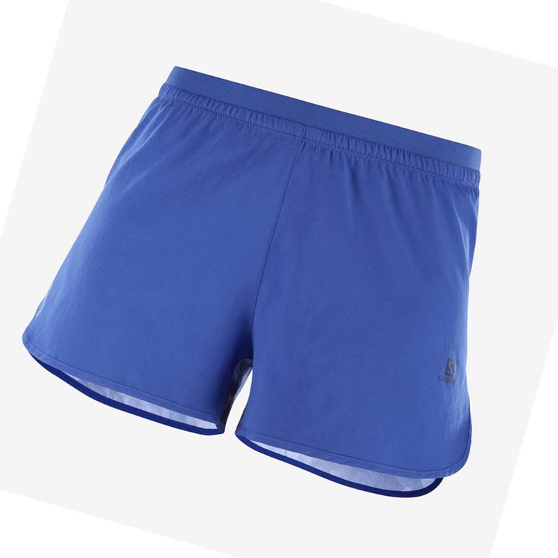 Pantalones Cortos Salomon CROSS 3'' Mujer Azul Marino | ZCESYNJ-79