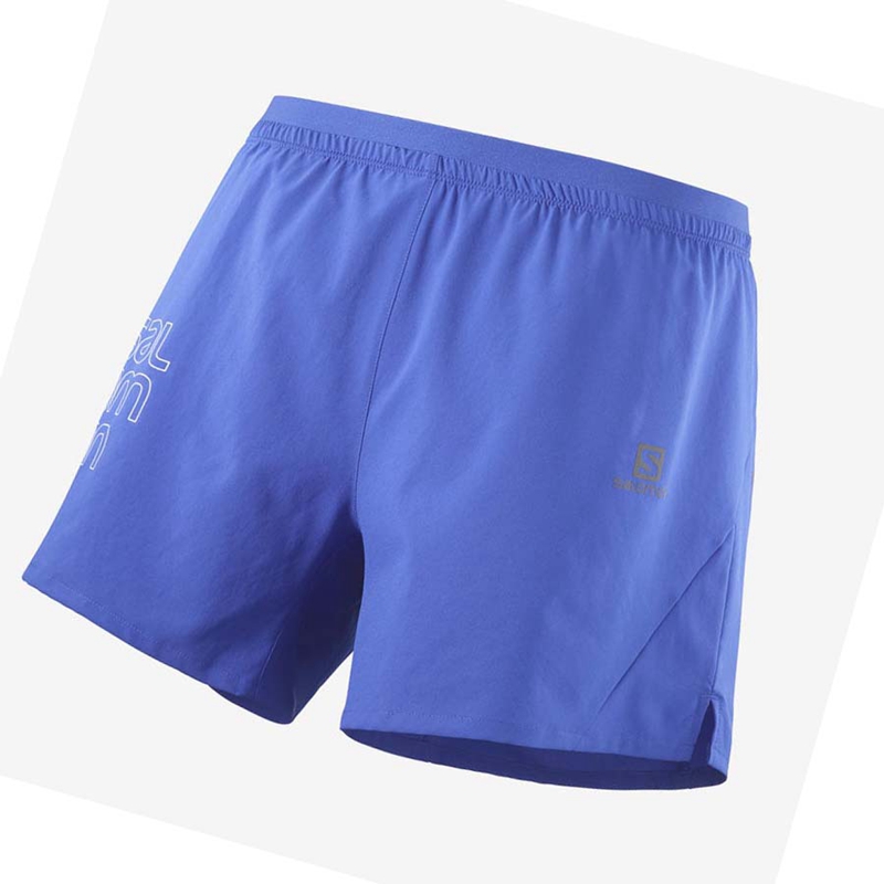 Pantalones Cortos Salomon CROSS 5'' Hombre Azules | IBRSZNO-05