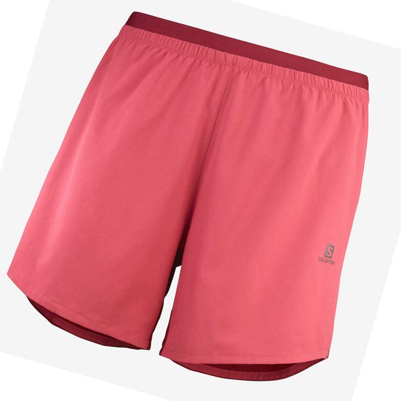 Pantalones Cortos Salomon CROSS 5'' Mujer Rojas | XTCSHVR-54