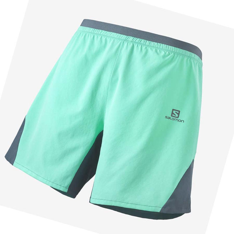 Pantalones Cortos Salomon CROSS 7'' NO LINER Hombre Verde Menta | IOTHXDK-70