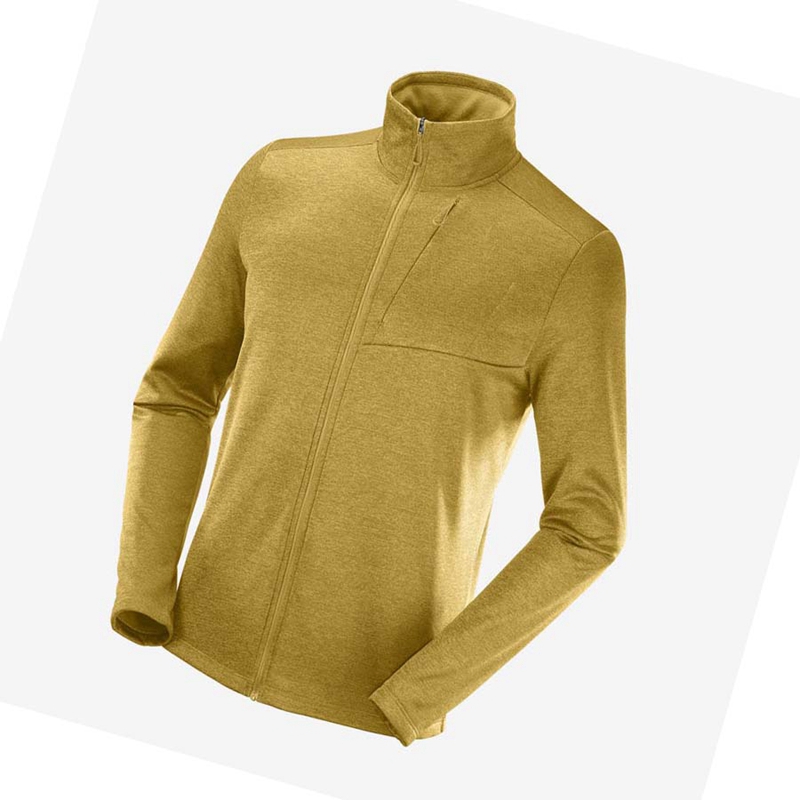 Sudadera Con Capucha Salomon ESSENTIAL LIGHTWARM HEATHER Hombre Amarillo | DGXKUZC-47