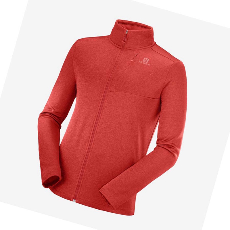 Sudadera Con Capucha Salomon ESSENTIAL LIGHTWARM HEATHER Hombre Rojas | HGXVFNY-62