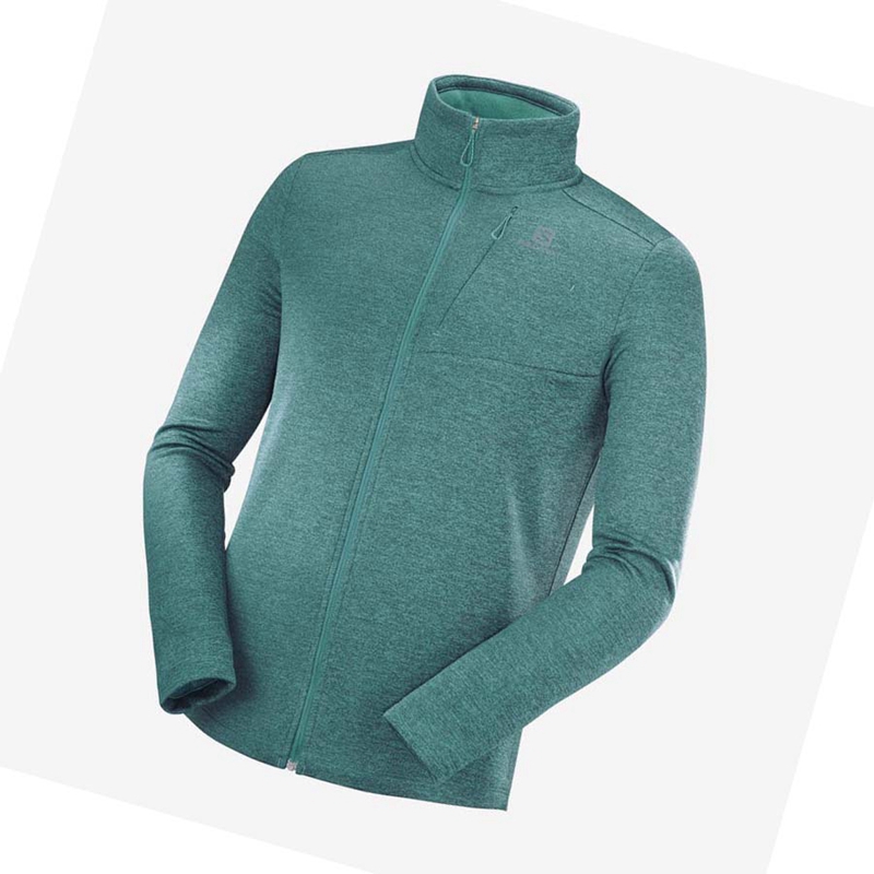 Sudadera Con Capucha Salomon ESSENTIAL LIGHTWARM HEATHER Hombre Verde | VUWMISN-31