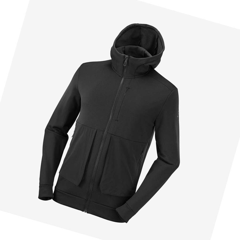 Sudadera Con Capucha Salomon ESSENTIAL WARM FLEECE Hombre Negras | SDVWPTG-25