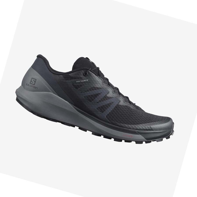 Zapatillas De Trail Running Salomon SENSE RIDE 4 Hombre Negras Gris | CHYAOKG-45