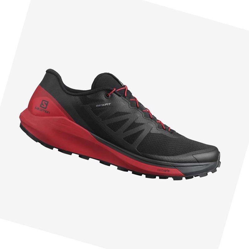 Zapatillas De Trail Running Salomon SENSE RIDE 4 Hombre Negras Rojas | NGFYMJQ-13