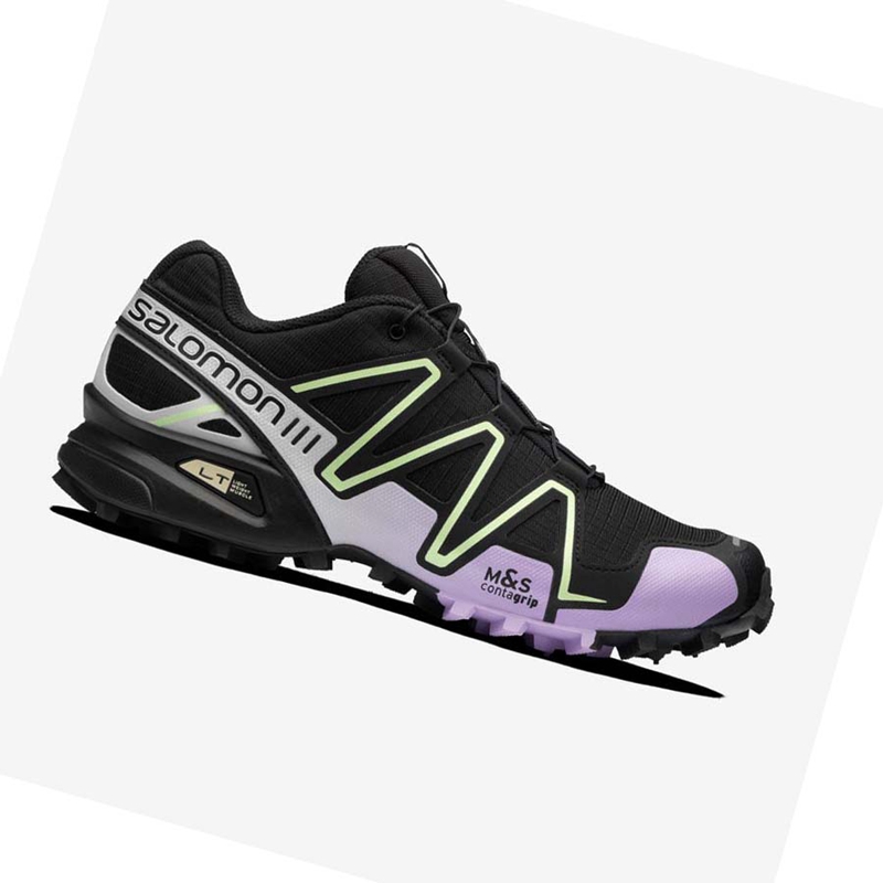 Zapatillas Salomon SPEEDCROSS 3 Mujer Negras Moradas | AWINPEM-91