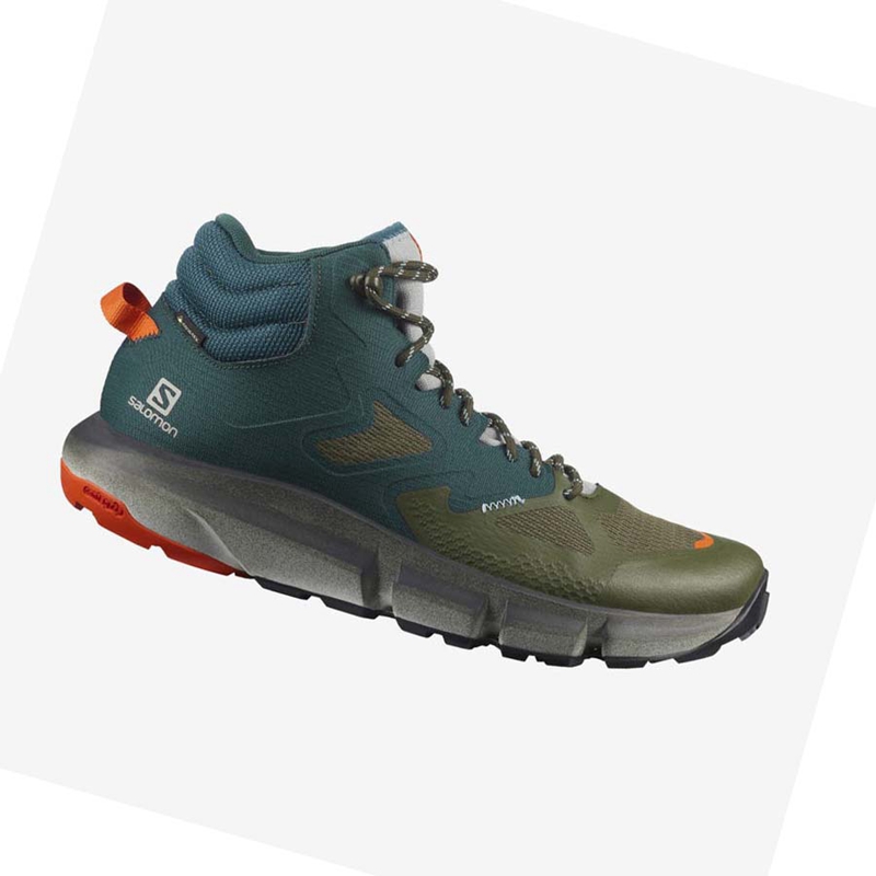 Zapatos De Senderismo Salomon PREDICT HIKE MID GORE-TEX Hombre Verde Oscuro Verde Oliva | PXRQGNW-14