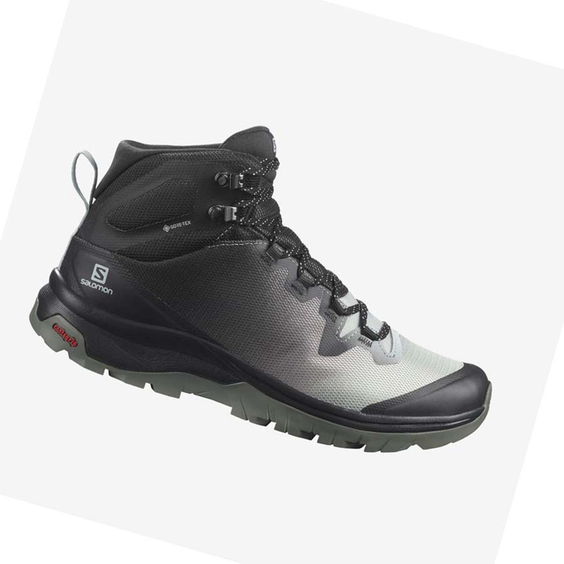 Zapatos De Senderismo Salomon WoVAYA MID GORE-TEX Mujer Negras Blancas | ORENSWY-27